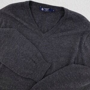 J.Crew Merino Wool V-Neck Sweater Men XL Charcoal Gray Classic Preppy Timeless